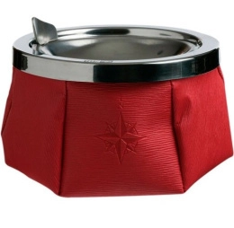 Пепельница нескользящая Marine Business красная, нерж. сталь и исск. кожа (10254682, 30103)